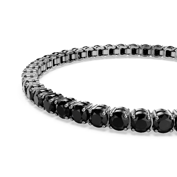 Браслет, Круглая огранка, Черный, Рутениевое покрытие Matrix Tennis Swarovski 4