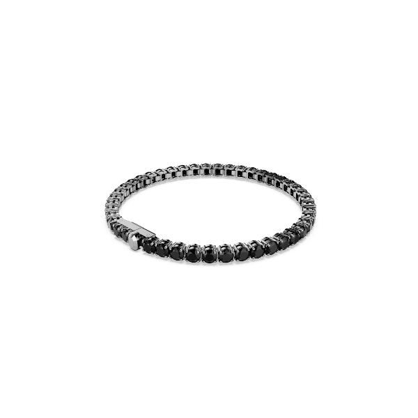 Браслет, Круглая огранка, Черный, Рутениевое покрытие Matrix Tennis Swarovski 5