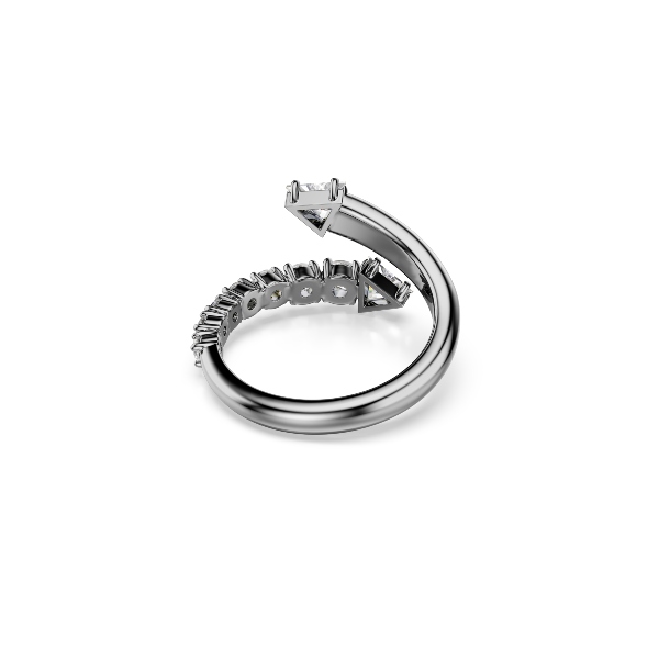 Open ring, Mixed cuts, White, Ruthenium plated Sublima Swarovski 4