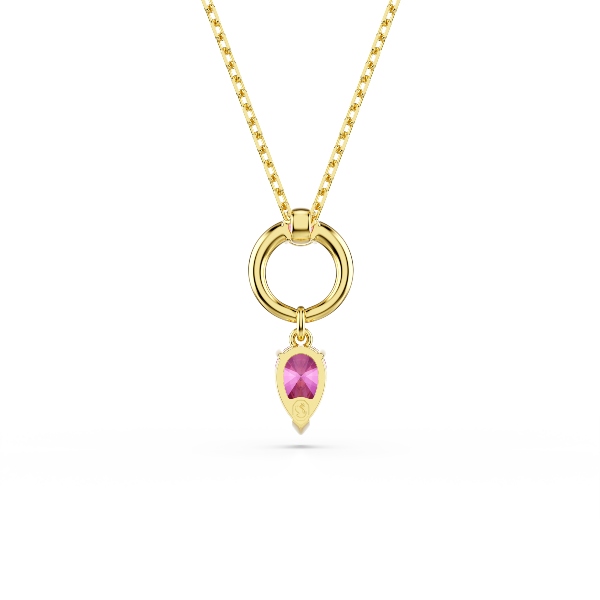 Pendant, Mixed cuts, Red, Gold-tone plated Mesmera Swarovski 5