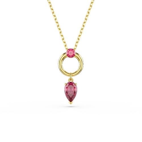 Pendant, Mixed cuts, Red, Gold-tone plated Mesmera Swarovski