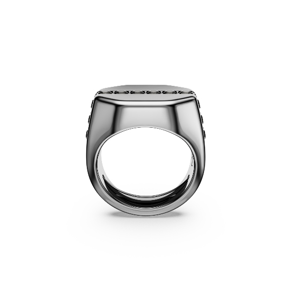 Кольцо, Черный, Рутениевое покрытие Dextera Swarovski 3