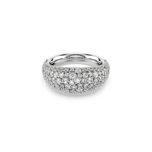 Ring, White, Rhodium plated Sublima Swarovski