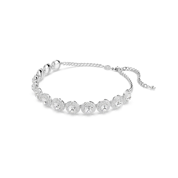 Choker, White, Rhodium plated Una Swarovski 2