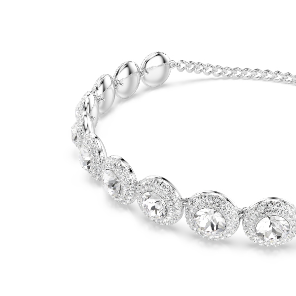 Choker, White, Rhodium plated Una Swarovski 4