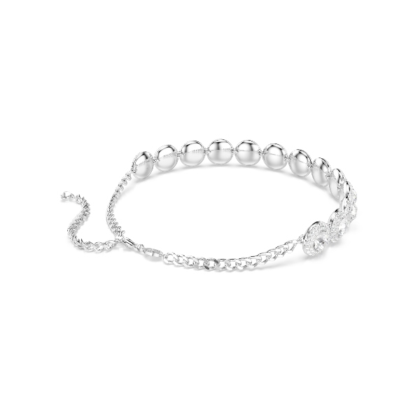 Choker, White, Rhodium plated Una Swarovski 5