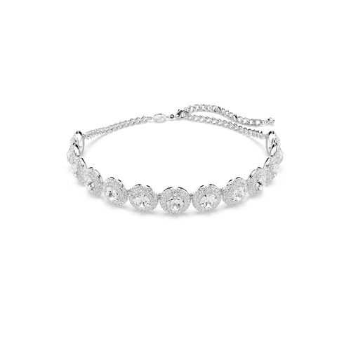 Choker, White, Rhodium plated Una Swarovski