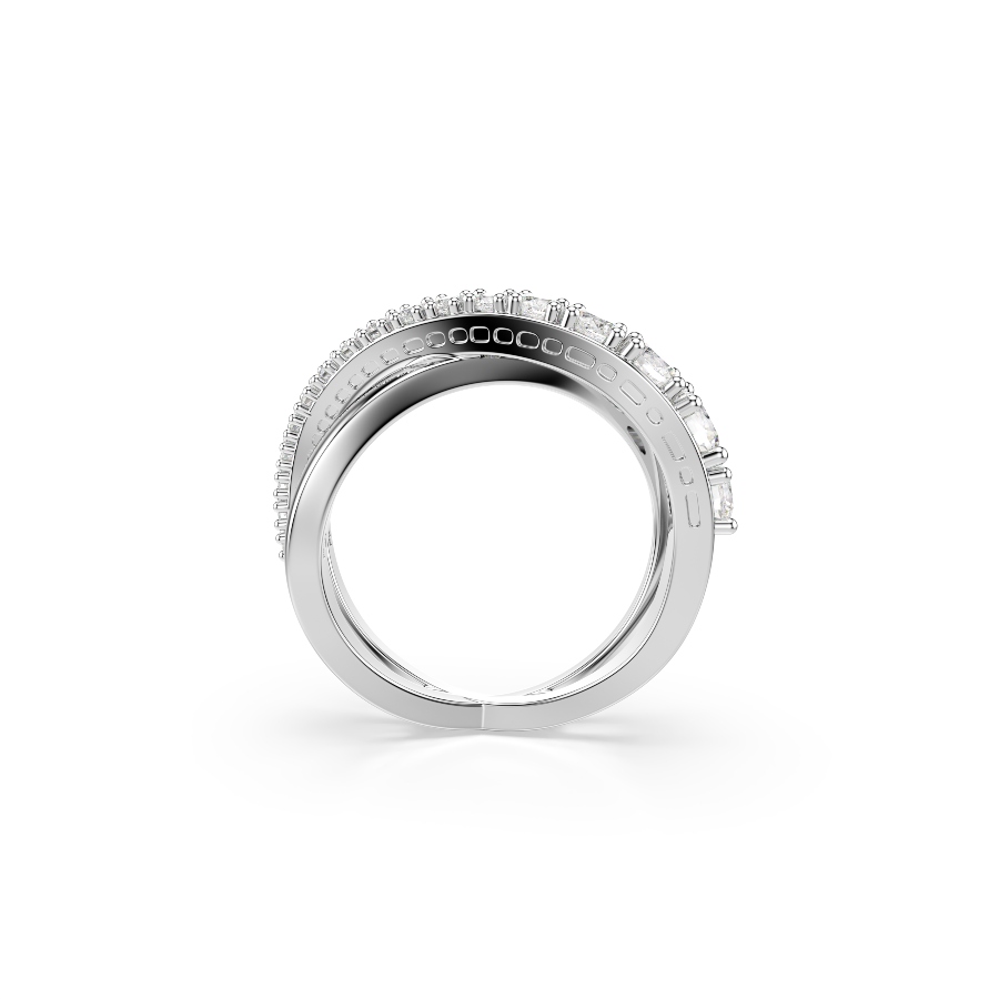 Ring, Mixed cuts, White, Silver-tone finish Hyperbola Swarovski 3