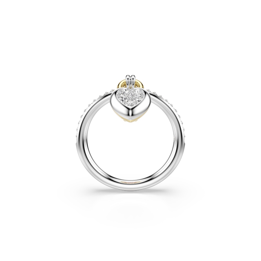 Motif ring, Mixed cuts, Heart, Multicolored, Mixed metal finish Idyllia Swarovski 4