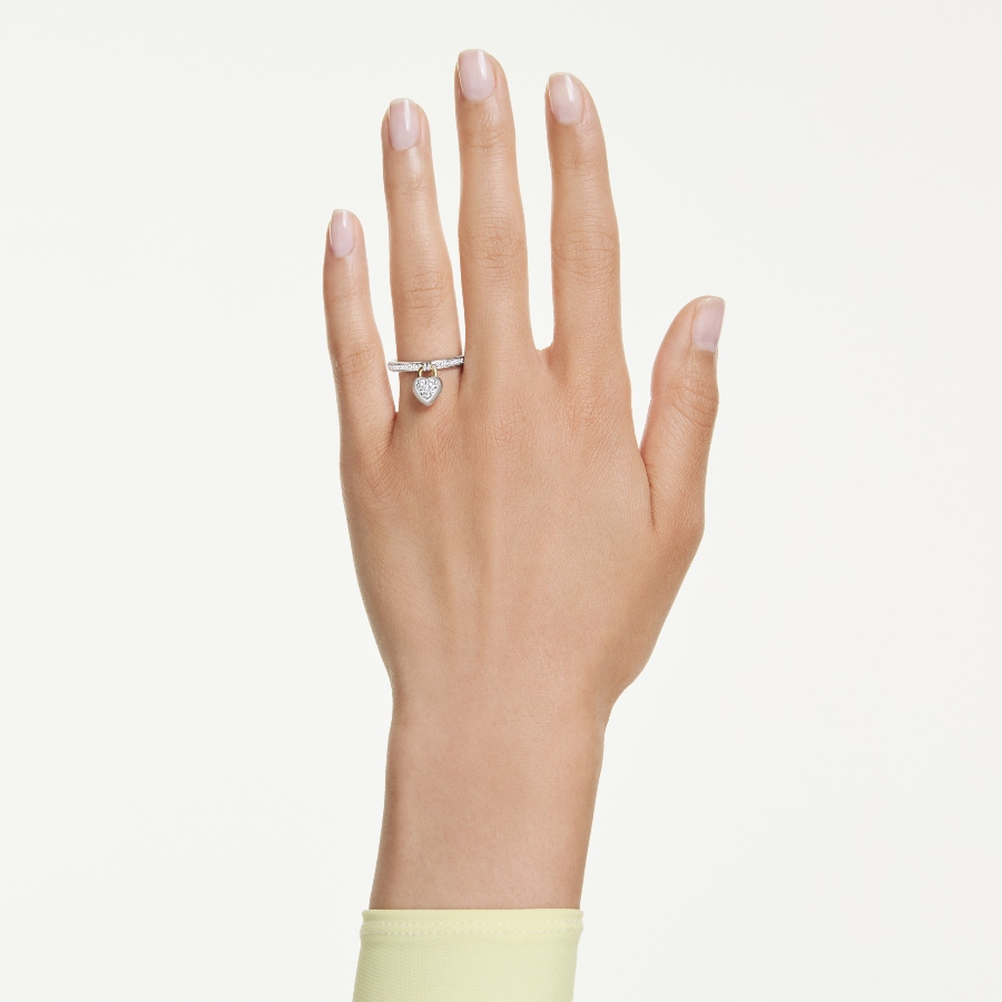 Motif ring, Mixed cuts, Heart, Multicolored, Mixed metal finish Idyllia Swarovski 6