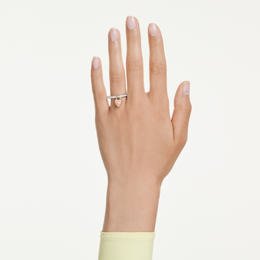 Motif ring, Mixed cuts, Heart, Multicolored, Mixed metal finish Idyllia Swarovski 7
