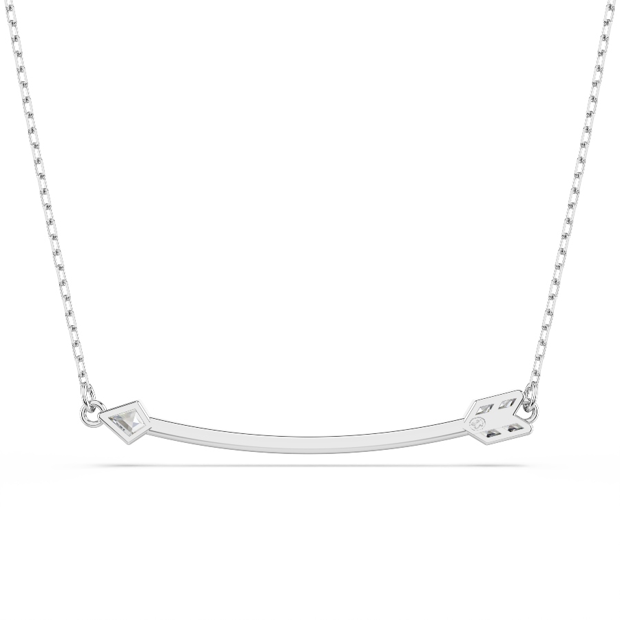 Pendant, Mixed cuts, Arrow, White, Rhodium plated Idyllia Swarovski 5