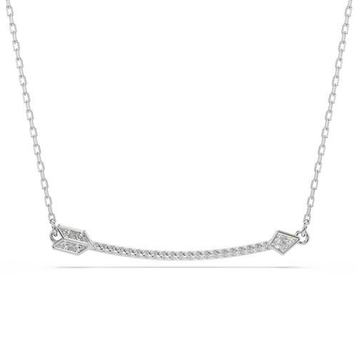 Pendant, Mixed cuts, Arrow, White, Rhodium plated Idyllia Swarovski