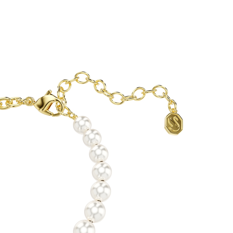 Bracelet, Crystal pearl, Round cut, Teddy, Gold tone, Gold-tone plated Idyllia Swarovski 3