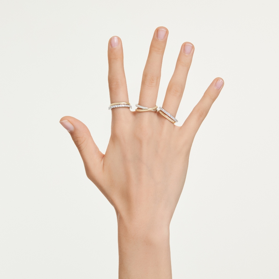 Коктейльное кольцо, Круглая огранка, Белое, Отделка из разных металлов Hyperbola Swarovski 6