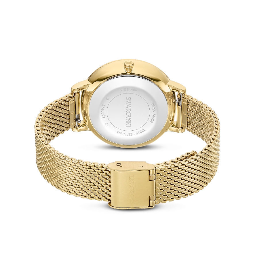 Watch, Swiss Made, Metal bracelet, Gold tone, Gold-tone finish Clarica Swarovski 3
