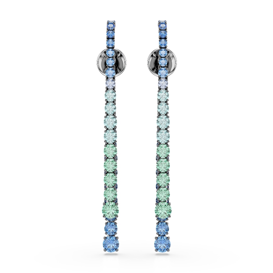 Серьги-подвески, разноцветные, Рутениевое покрытие Matrix Swarovski 2
