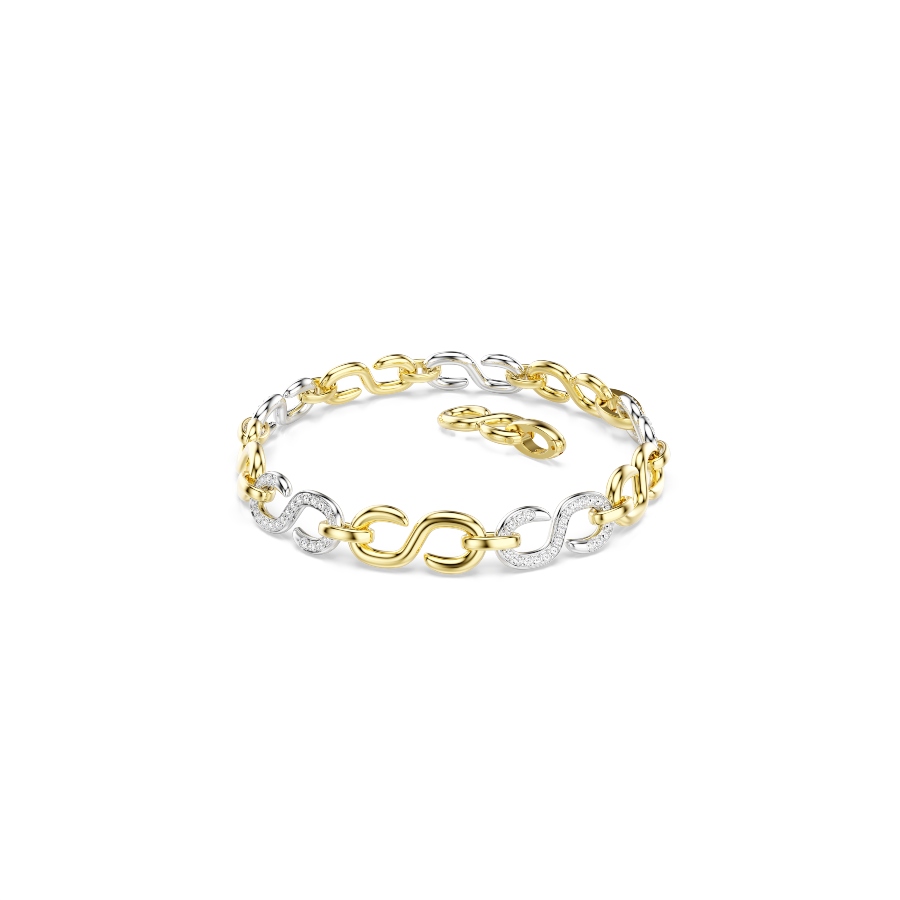 Браслет, Круглая огранка, Белый, Отделка из разных металлов Dextera Swarovski 2