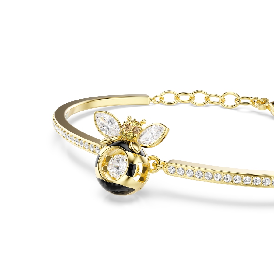 Bracelet, Mixed cuts, Bee, Multicolored, Gold-tone plated Idyllia Swarovski 4
