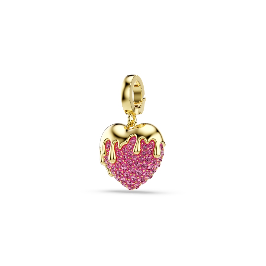 Charm, Круглая огранка, Сердце, розовый, Покрытие оттенка золота Idyllia Swarovski 2