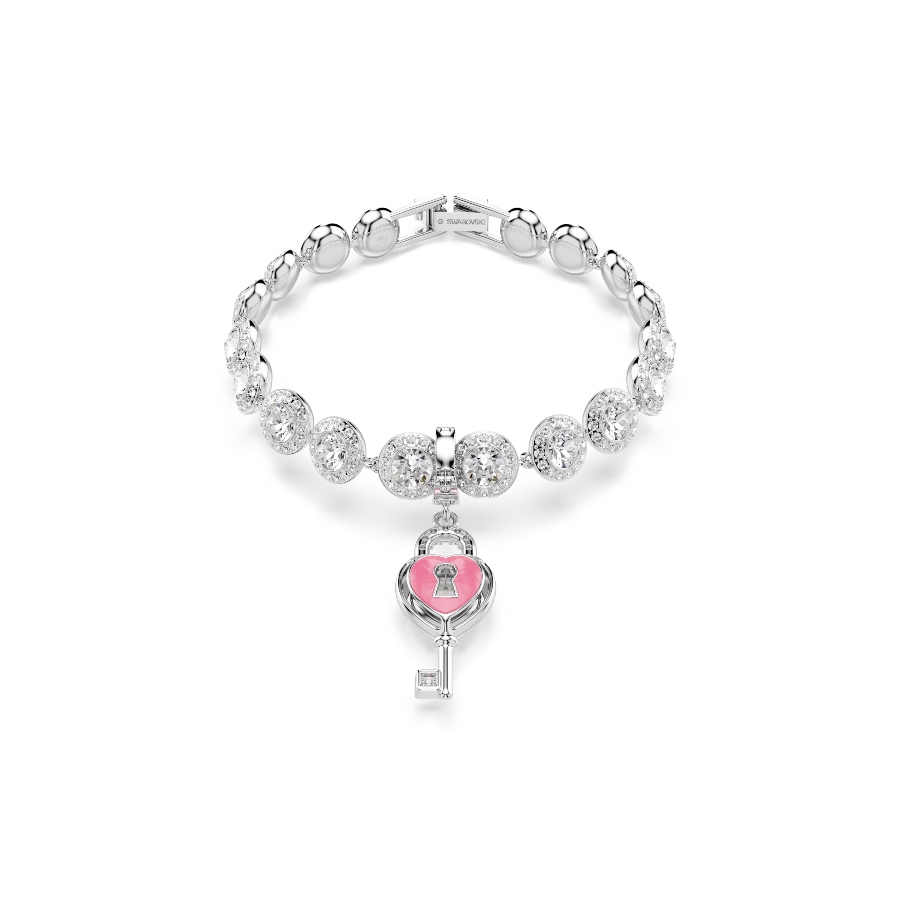 Charm, Разные огранки, белый, Родиевое покрытие Idyllia Swarovski 5