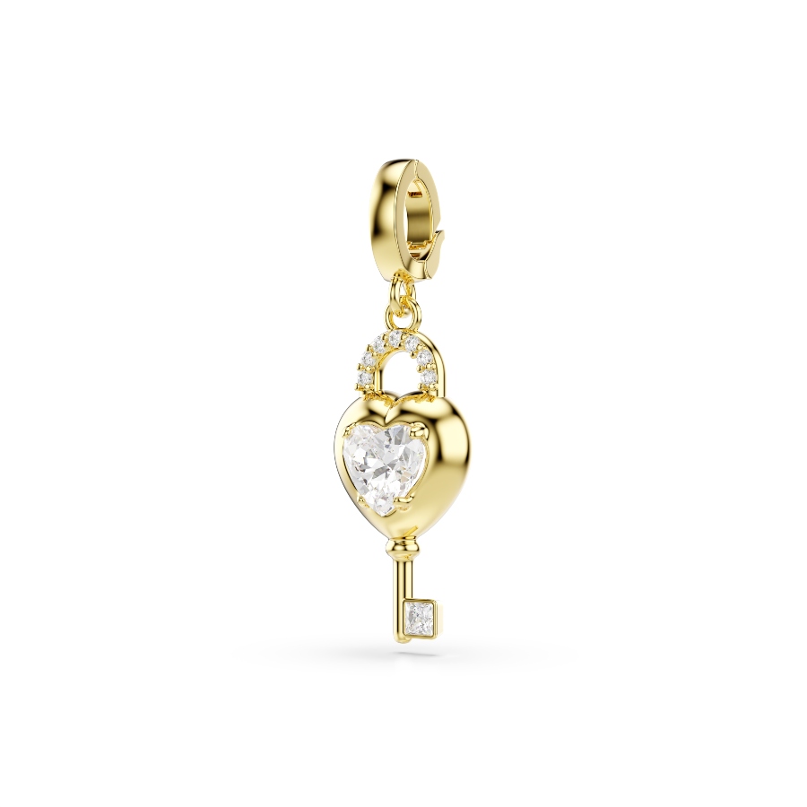 Charm, Разные огранки, белый, Покрытие оттенка золота Idyllia Swarovski 2