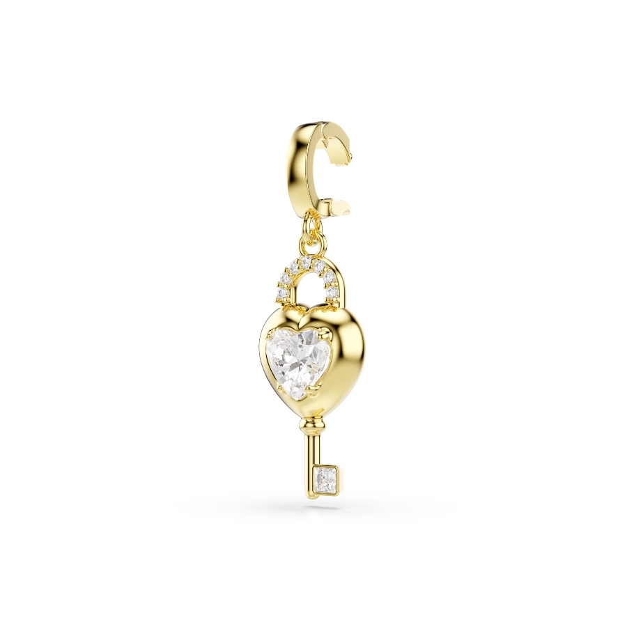 Charm, Разные огранки, белый, Покрытие оттенка золота Idyllia Swarovski 3