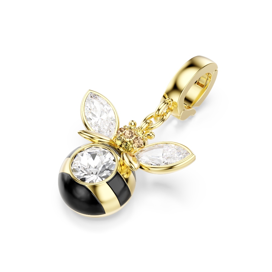 Charm, Разные огранки, Пчела, разноцветный, Покрытие оттенка золота Idyllia Swarovski 4