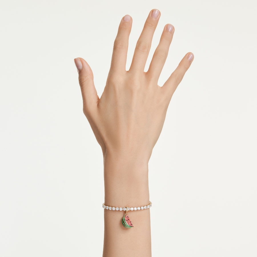 Charm, Разные огранки, разноцветный, Покрытие оттенка золота Idyllia Swarovski 7