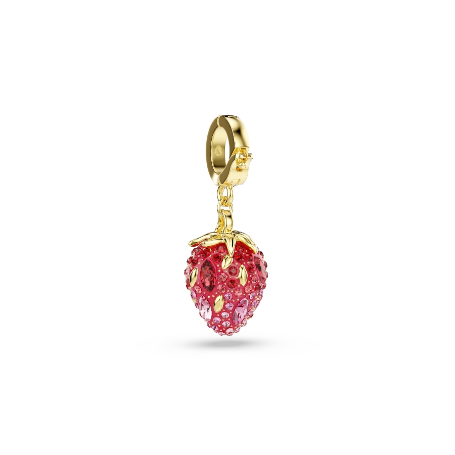 Charm, Разные огранки, красный, Покрытие оттенка золота Idyllia Swarovski 5