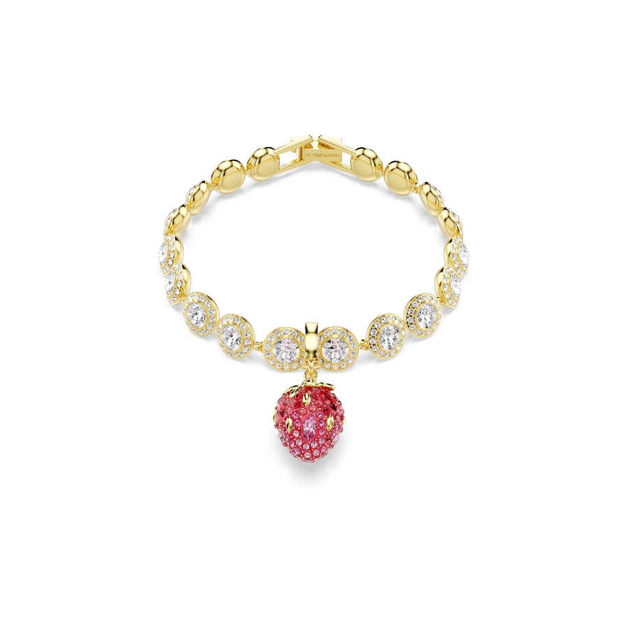 Charm, Разные огранки, красный, Покрытие оттенка золота Idyllia Swarovski 6