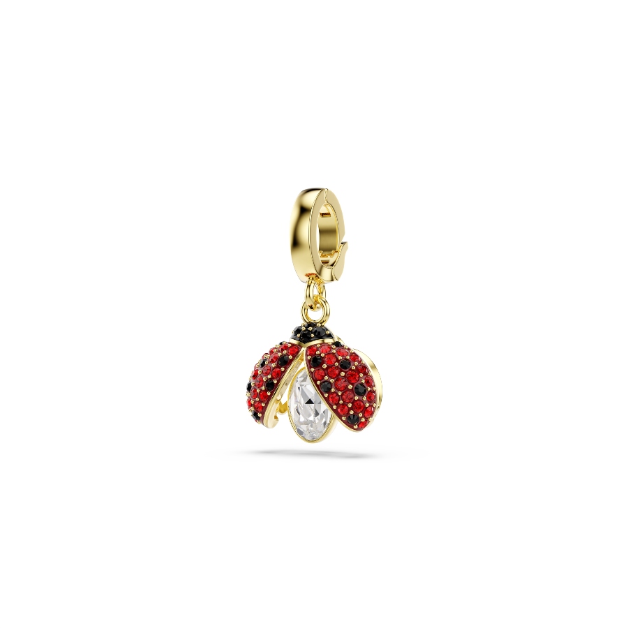 Charm, Разные огранки, Божья коровка, красный, Покрытие оттенка золота Idyllia Swarovski 2