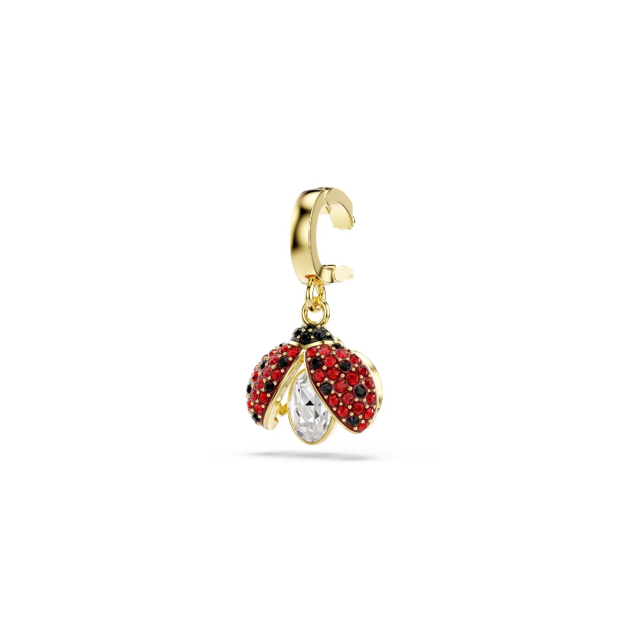 Charm, Разные огранки, Божья коровка, красный, Покрытие оттенка золота Idyllia Swarovski 3