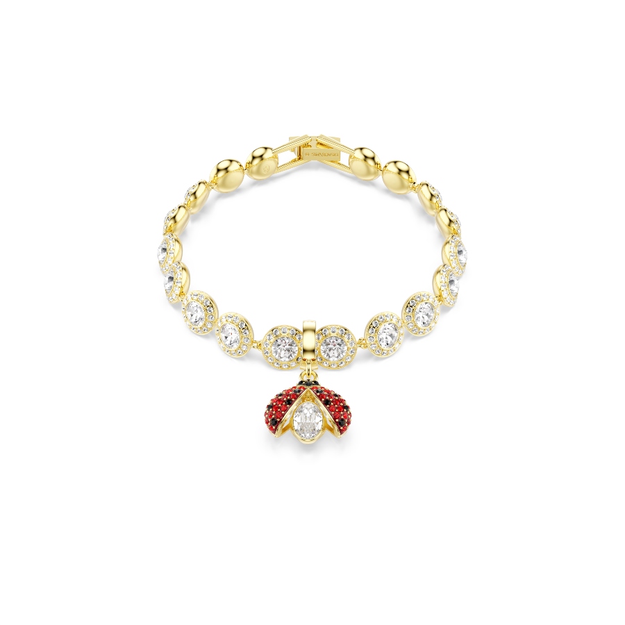 Charm, Разные огранки, Божья коровка, красный, Покрытие оттенка золота Idyllia Swarovski 6