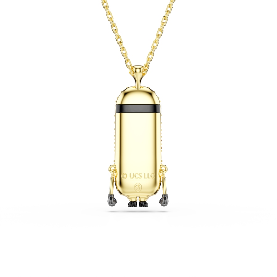 Minjons Kevin Kulons, Pavē kristāli, Daudzkrāsains kristāls, Zelta toņa parklājums Minions Swarovski 5