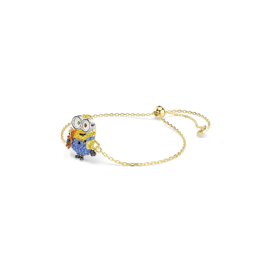 Minjons Bob Rokassprādze, Pavē kristāli, Daudzkrāsains kristāls, Zelta toņa parklājums Minions Swarovski 2