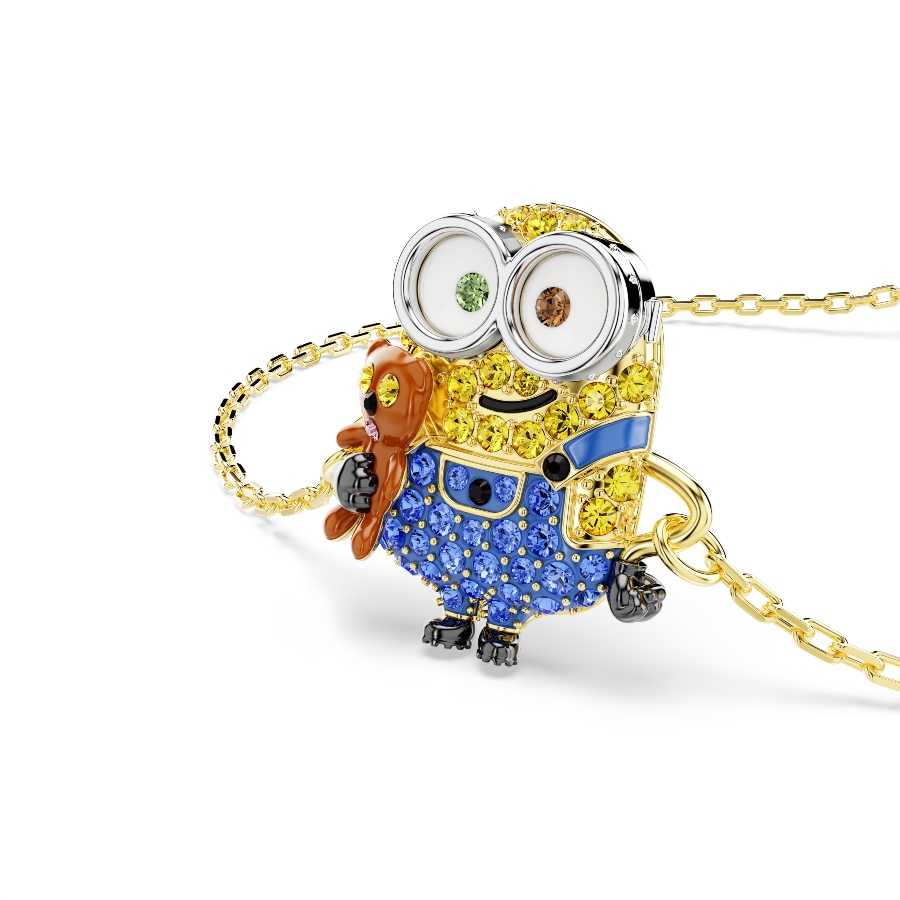Minjons Bob Rokassprādze, Pavē kristāli, Daudzkrāsains kristāls, Zelta toņa parklājums Minions Swarovski 4