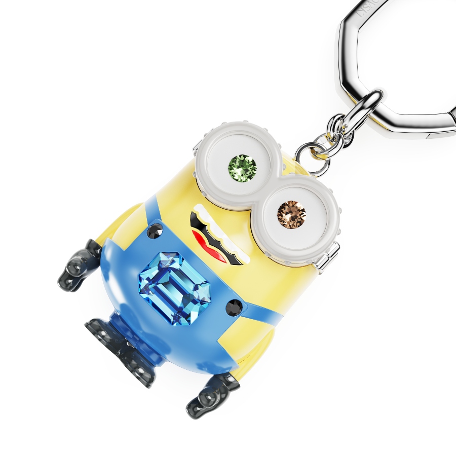 Bob key ring, Multicolored, Stainless steel Minions Swarovski 3