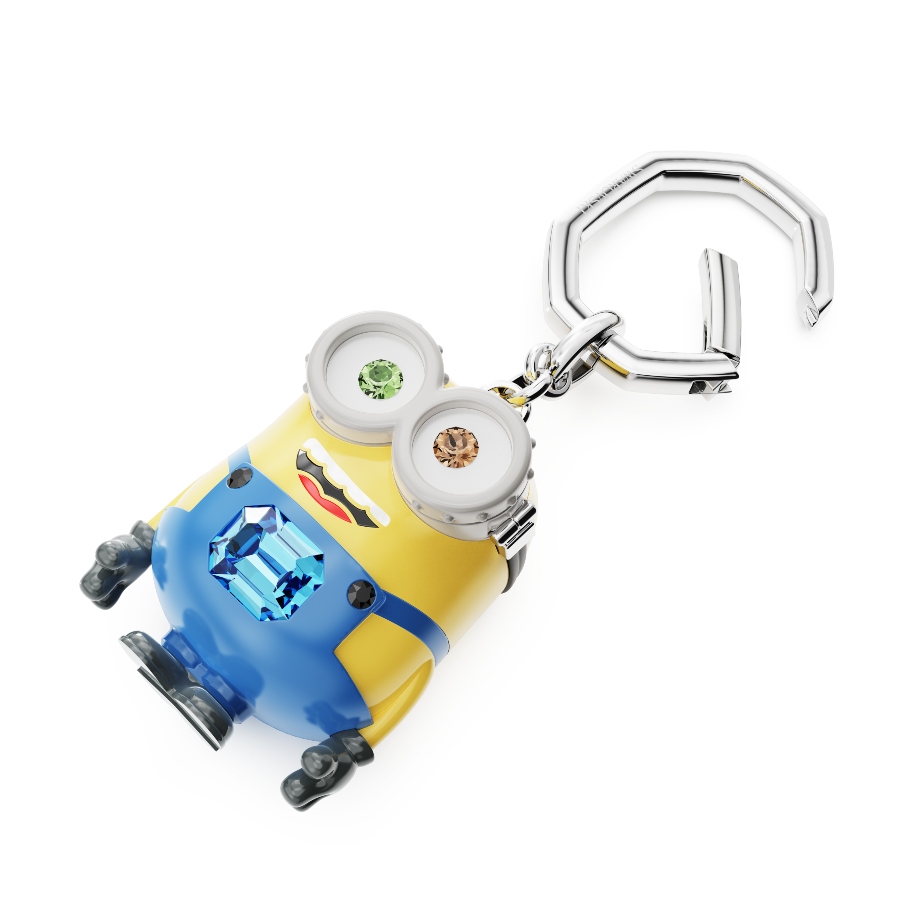 Bob key ring, Multicolored, Stainless steel Minions Swarovski 4