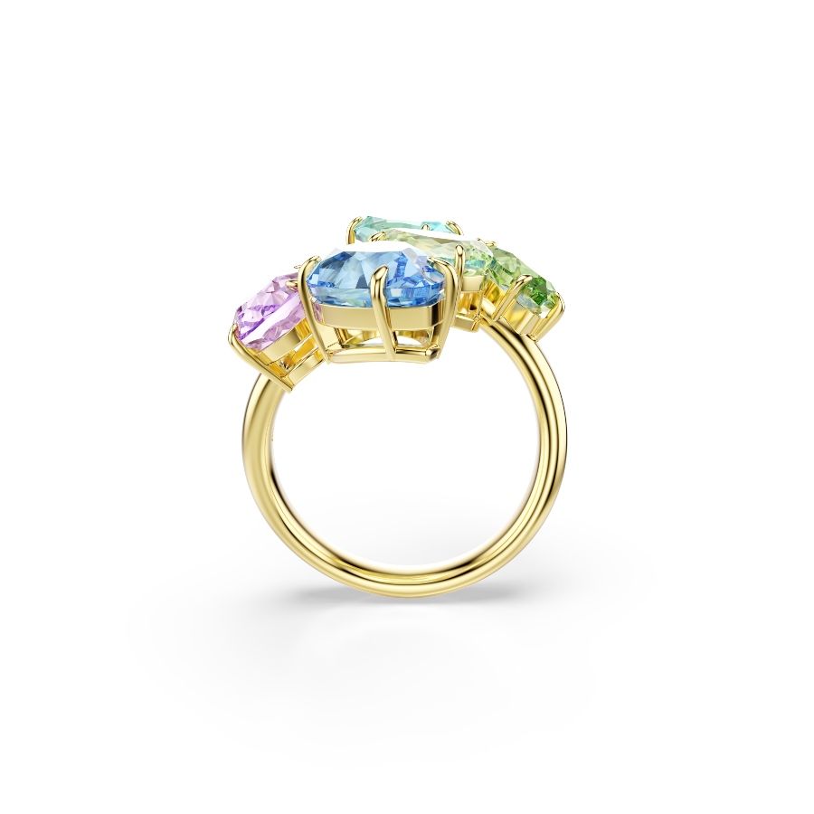 Кольцо с мотивом, Разные огранки, Покрытие оттенка золота Gema Swarovski 3