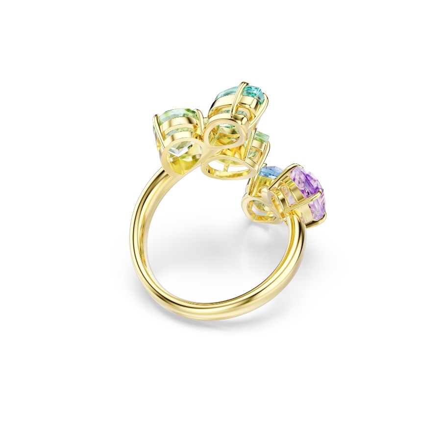 Кольцо с мотивом, Разные огранки, Покрытие оттенка золота Gema Swarovski 4