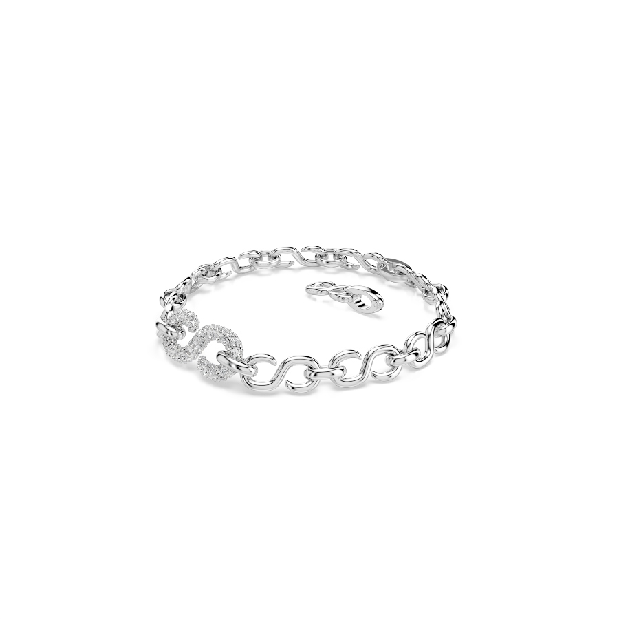 Браслет, Круглая огранка, Белый, Родиевое покрытие Dextera Swarovski 2