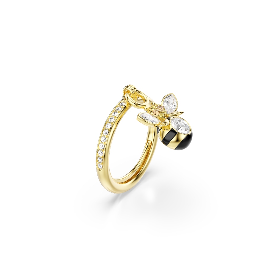 Motif ring, Mixed cuts, Bee, Multicolored, Gold-tone plated Idyllia Swarovski 2