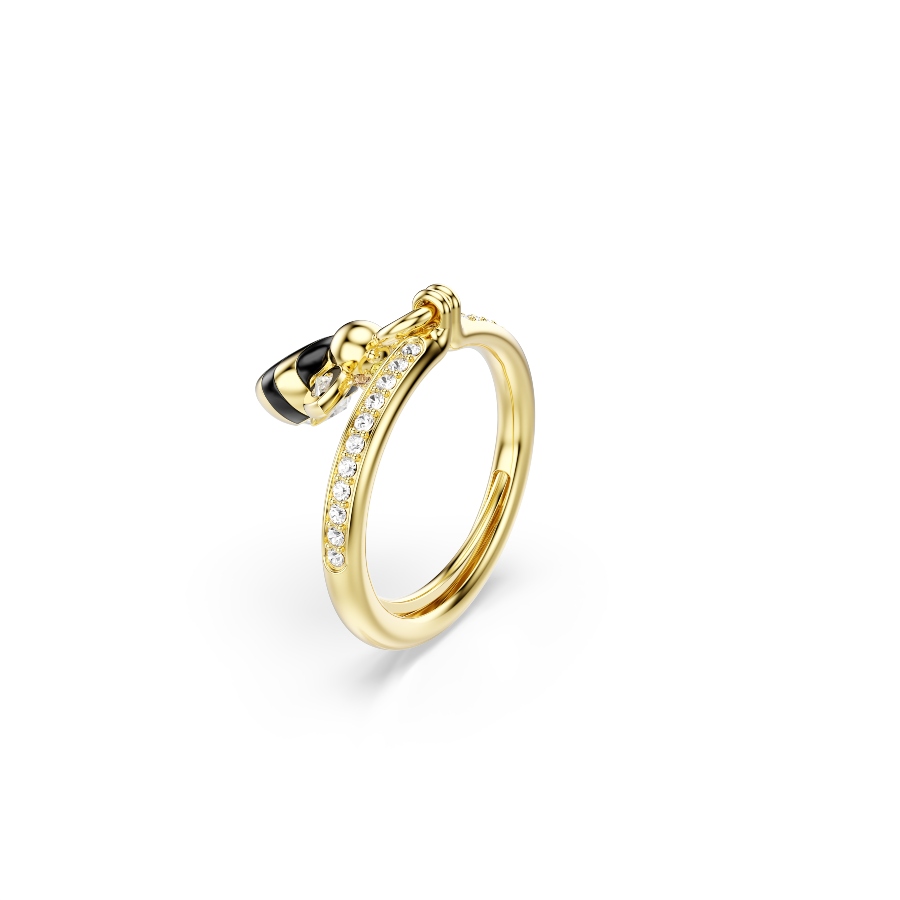 Motif ring, Mixed cuts, Bee, Multicolored, Gold-tone plated Idyllia Swarovski 3