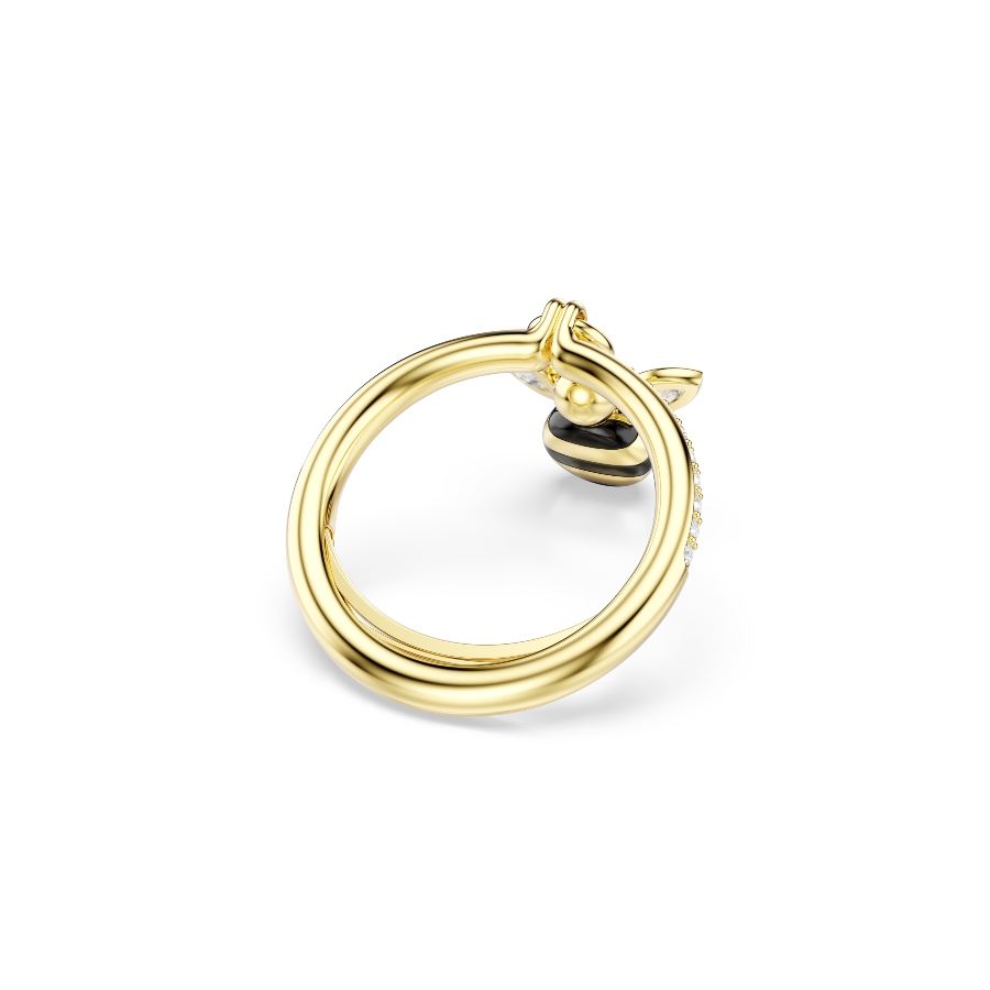 Motif ring, Mixed cuts, Bee, Multicolored, Gold-tone plated Idyllia Swarovski 5