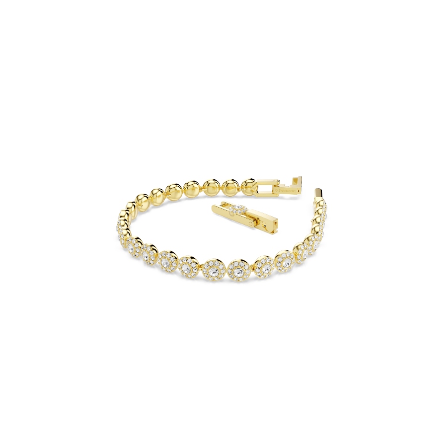 Bracelet, Round cut, White, Gold-tone plated Una Swarovski 2