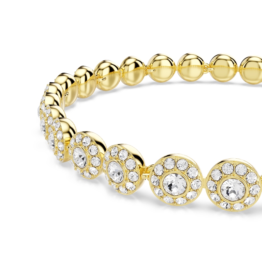Bracelet, Round cut, White, Gold-tone plated Una Swarovski 4