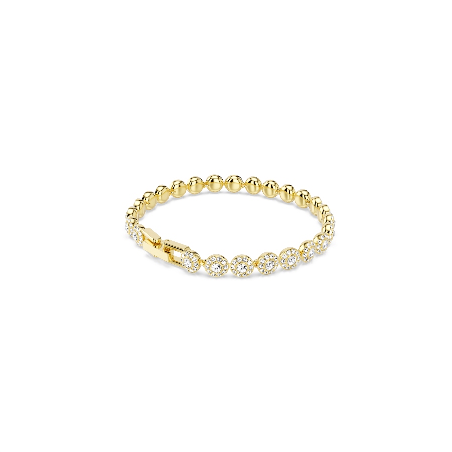Bracelet, Round cut, White, Gold-tone plated Una Swarovski 5