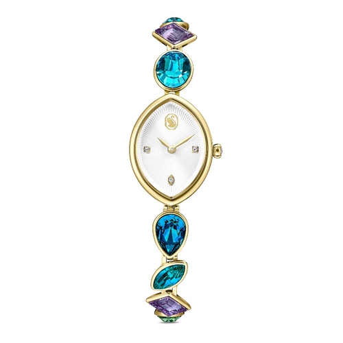 Watch, Crystal bracelet, Gold tone, Gold-tone finish Gema Swarovski