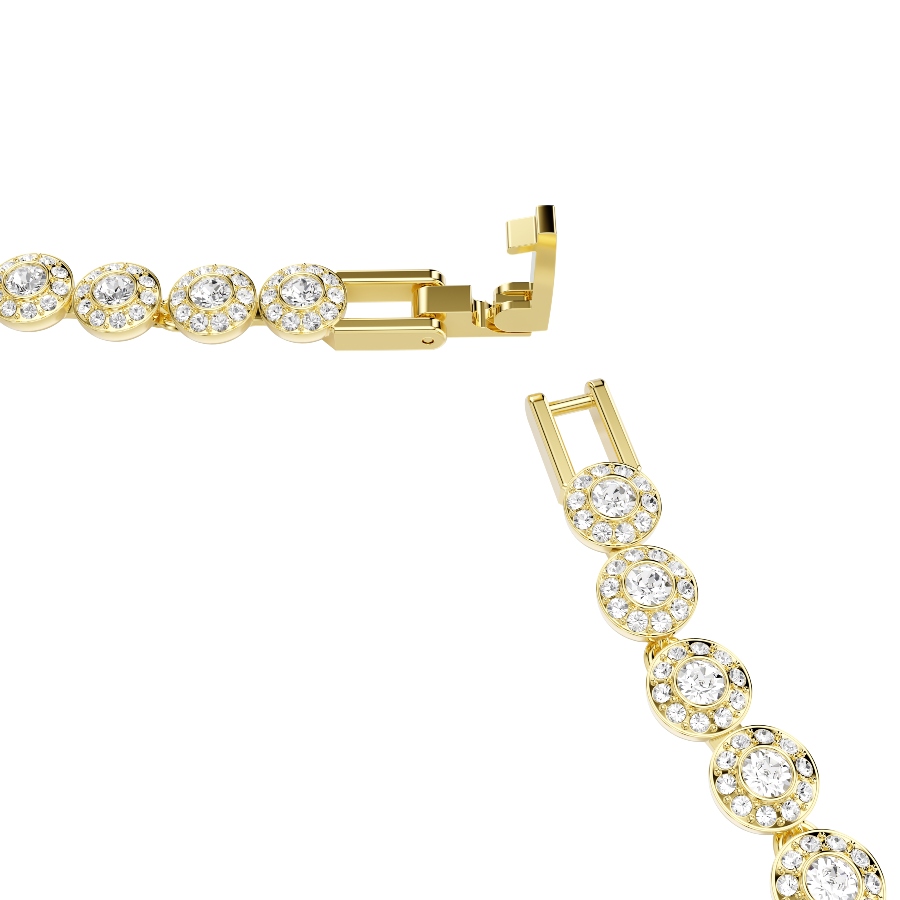 Necklace, Round cut, White, Gold-tone plated Una Swarovski 3